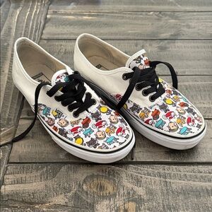 Vans Women’s Sneakers with Cat and dog Print - Black and White